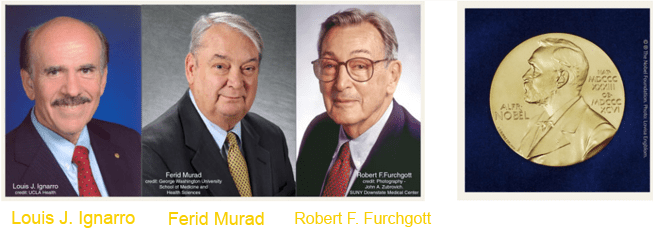 Prix Nobel Médecine 1998 - Molécules de signalisation Redox - Louis J. Ignarro- Ferid Murad- Robert F. Furchgott